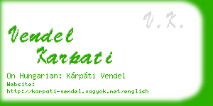 vendel karpati business card